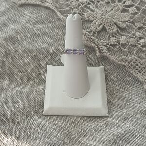 Elegant Sterling Silver and Purple Women's Ring